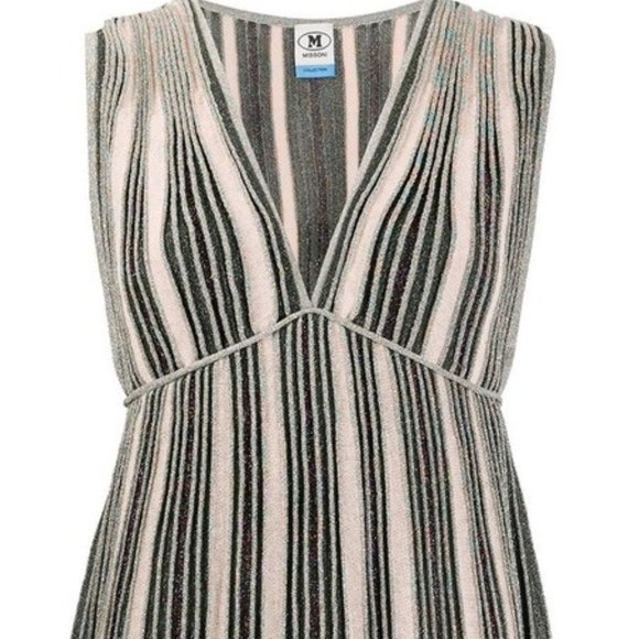 ✅ NWT M Missoni Collection Metallic Striped Dress Size 44 (IT) = US8 $650 NWT's - Picture 3 of 14
